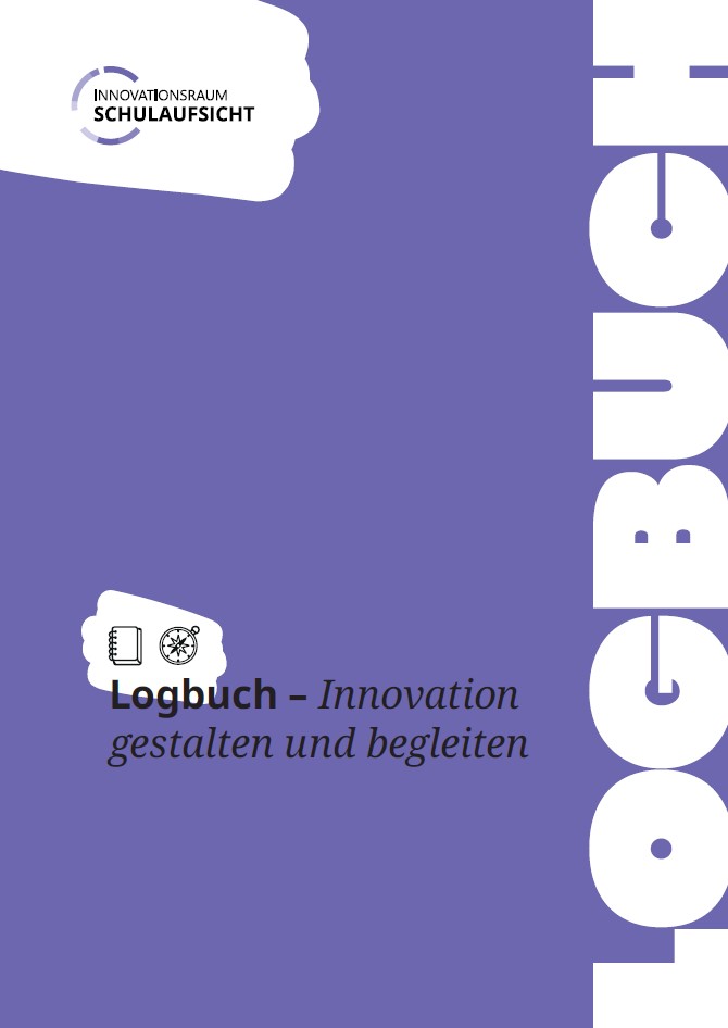 Violettes Cover des Logbuchs - Innovation gestalten und begleiten