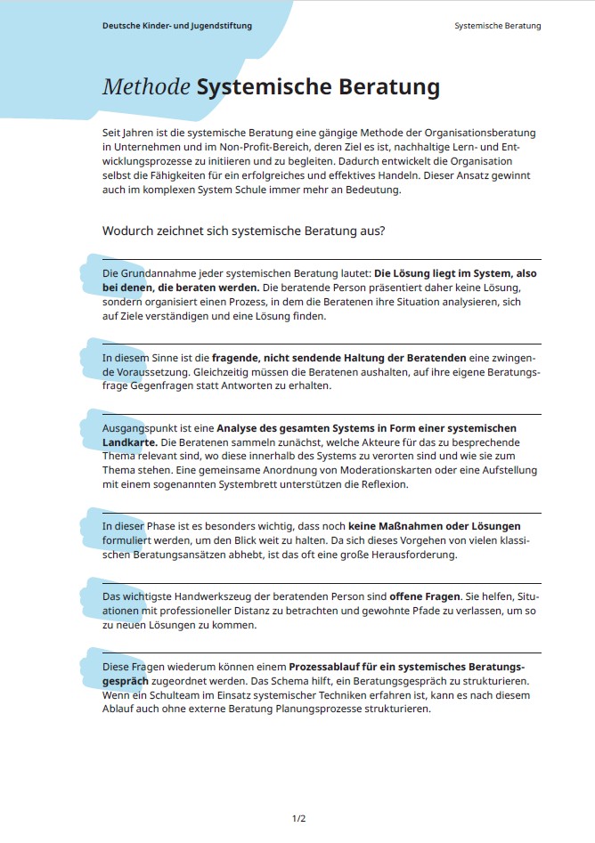 Coverbild der Methode Systemische Beratung