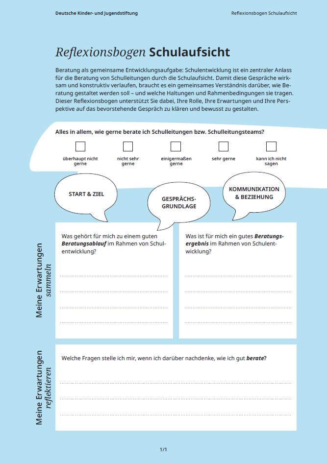 Coverbild Reflexionsbogen Schulaufsicht